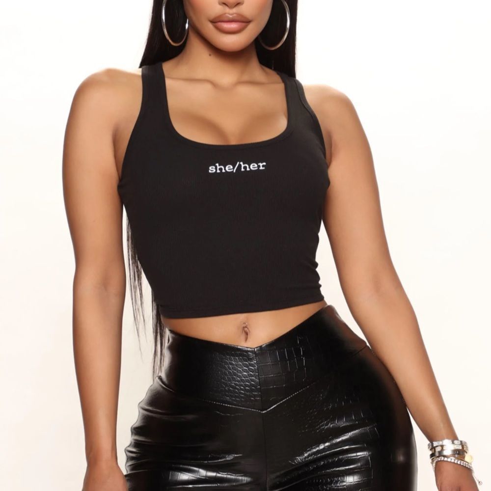 She/Her pronoun tank top size small